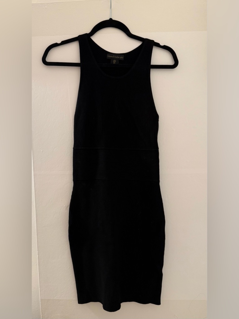 House of Harlow 1960- Black Ribbed Tank Dress Size Small